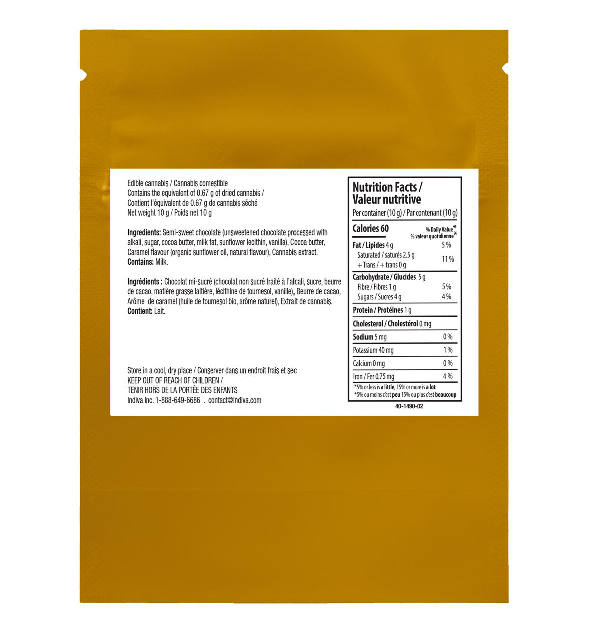 Caramel Dark Chocolate 1:1 THC: CBD