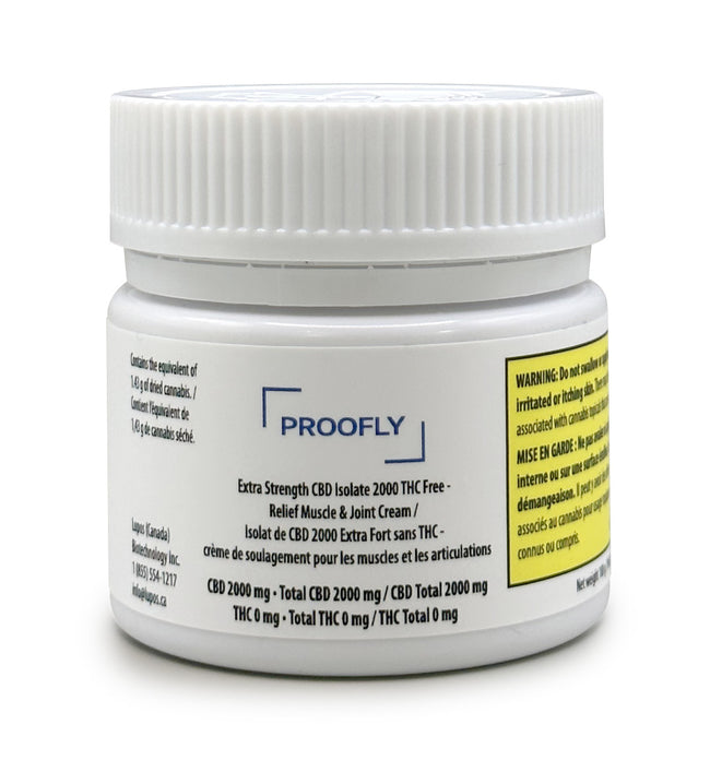 Extra Strength CBD Isolate 2000 mg/THC Free – Relief Muscle & Joint Cream